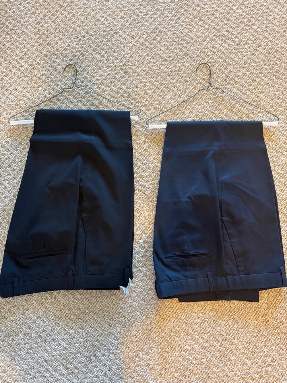 Men’s 2 pairs Murano black navy dress pants Polyester blend 36 waist 32” inseam